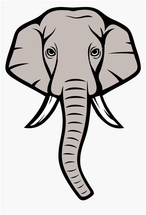 Asian Elephant Face Drawing , Png Download - Easy Elephant Head Drawing ...