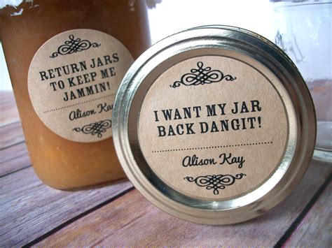 Colorful Adhesive Canning Jar Labels: Custom Canning Jar Labels