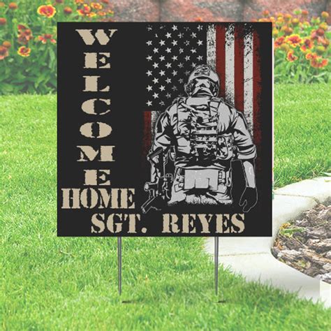 Welcome Home Military Sign single or Double-sided Comes With H-stake ...