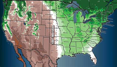 The 100th meridian, where the Great Plains begin, may be shifting