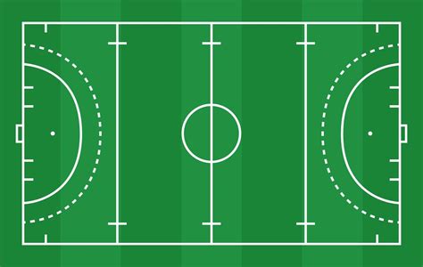 Flat green field hockey grass. Hockey field with line template. Vector ...