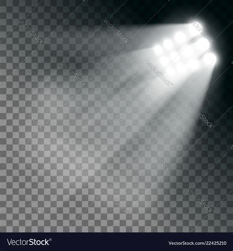 Stadium lights effect on a transparent background Vector Image