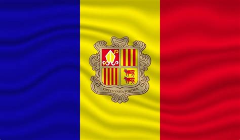 Andorra National Flag vector design. Andorra flag 3D waving background ...