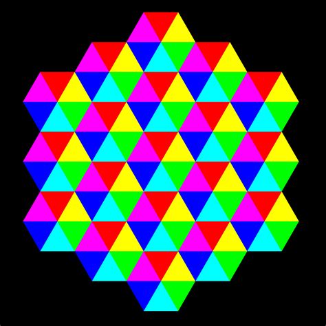 triangle tessellation 6 color | Triangle, Colorful rangoli designs ...