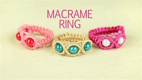 Macrame Ring with Beads - Tutorial - YouTube