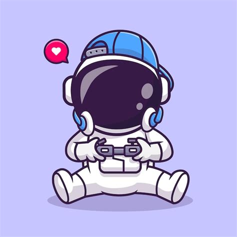 Free Vector | Cute Astronaut Gaming Cartoon Vector Icon Illustration ...