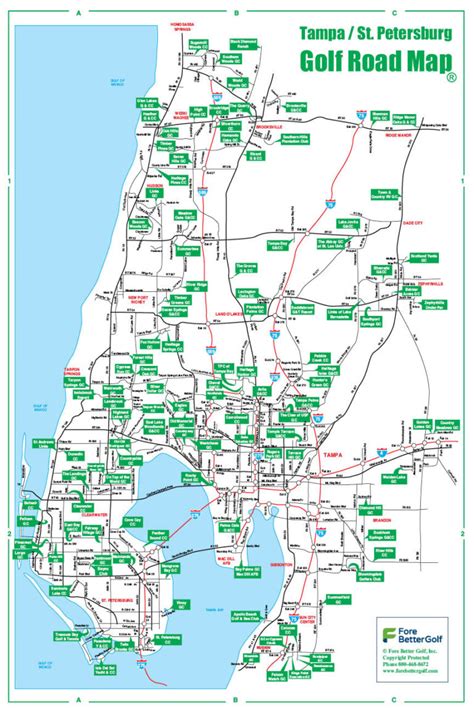 Tampa Area Golf Course Map | Printable Templates Free