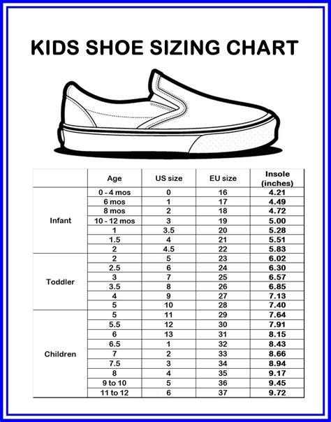 Vans Shoe Size Conversion Chart