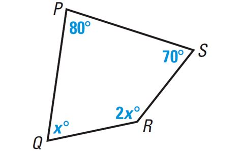 Quadrilateral Angles Worksheet