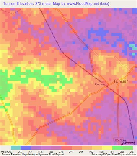 Elevation of Tumsar,India Elevation Map, Topography, Contour