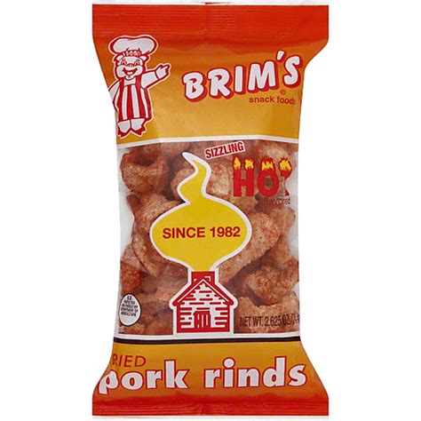 Brims Pork Rinds, Fried, Sizzling Hot Flavored | Snacks, Chips & Dips ...