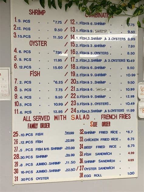 Menu at Brentwood 3 Seafood Market restaurant, Missouri City