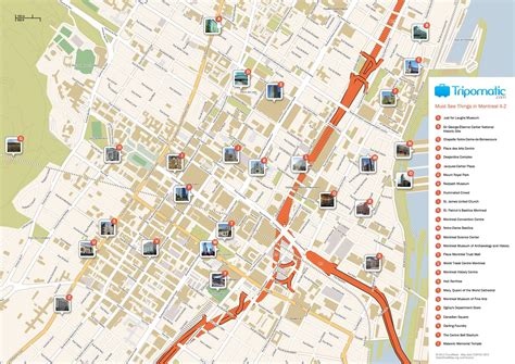 Montreal Printable Tourist Map | Montreal attractions, Tourist map, Nyc map