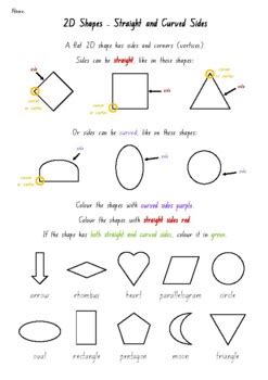 2D Shapes - Intro to Straight and Curved Lines FREE by Mrs Hainke