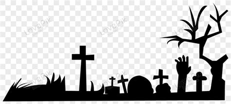 Cemetery Grave Clip Art Vector Silhouette, Halloween Images Clipart ...