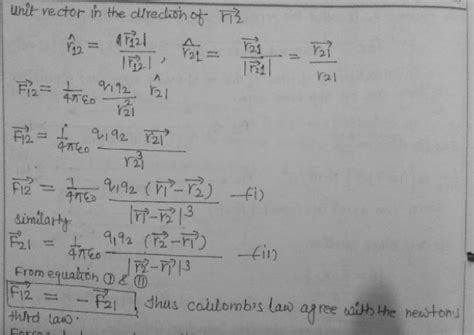 can you explain coulomb's inverse square law in vector form - Physics ...