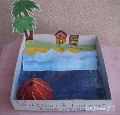 Cards ,Crafts ,Kids Projects: Volcano & Tsunami School Project