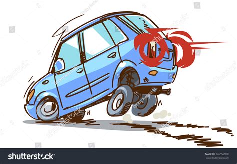 Freno de emergencia. Caricatura aislada en: vector de stock (libre de ...