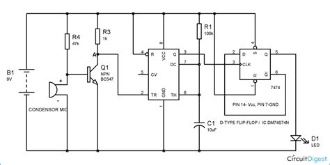 Clap On Clap Off Switch Circuit Diagram using 555 timer IC