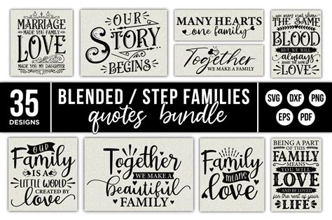 Blended & Step Family Quotes SVG Bundle Graphic by CraftlabSVG ...