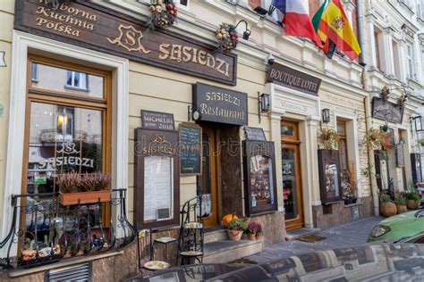 Beautiful Restaurants in Kazimierz, Krakow Editorial Stock Image ...