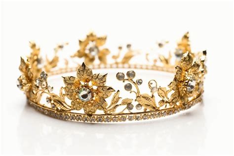 Premium Photo | Golden women crown floral pattern