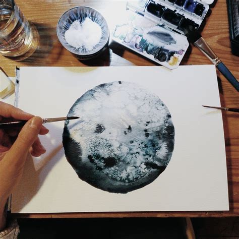 Moon Watercolor Painting at GetDrawings | Free download