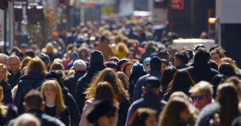 Crowd of people walking street in New York City slow motion Stock ...