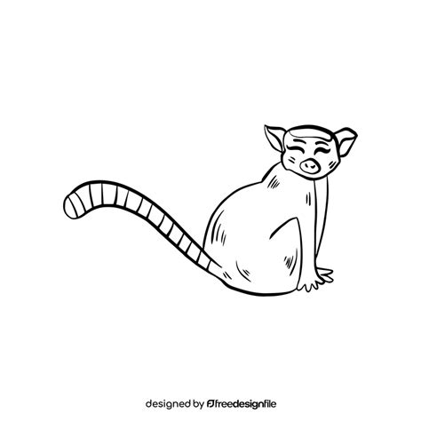 Lemur black and white clipart vector free download