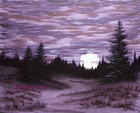 Moon Landscape Painting at PaintingValley.com | Explore collection of ...