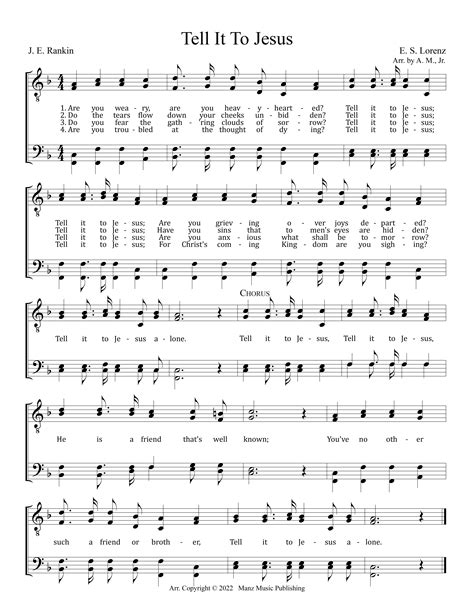 Hymn Information for Tell It To Jesus!