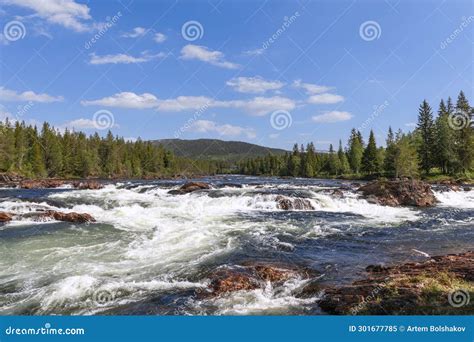 Summer Brilliance at the Namsen River in Namsskogan, Trondelag, Norway ...