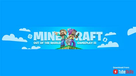 Minecraft Gaming YouTube Banner Template - Tubeskills