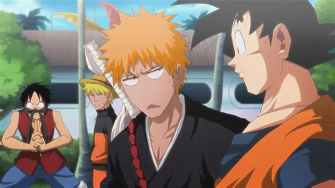 Epic Anime Crossover: HD Wallpaper of Goku, Ichigo, and Luffy