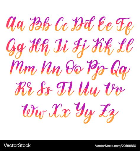 Hand lettering alphabet calligraphy font Vector Image