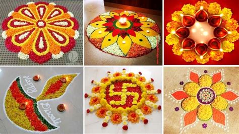 Simple Flower Rangoli Designs For Diwali | Best Flower Site