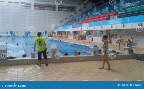 Shenzhen, China: Indoor Swimming Pool View, Men and Women Swimming ...