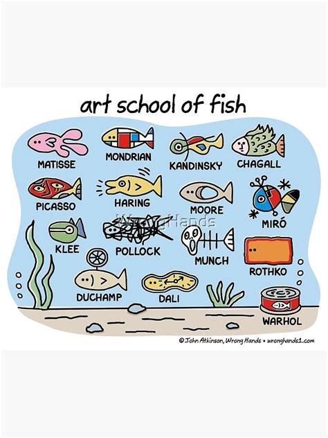 "art school of fish" Poster for Sale by WrongHands | Art classroom ...