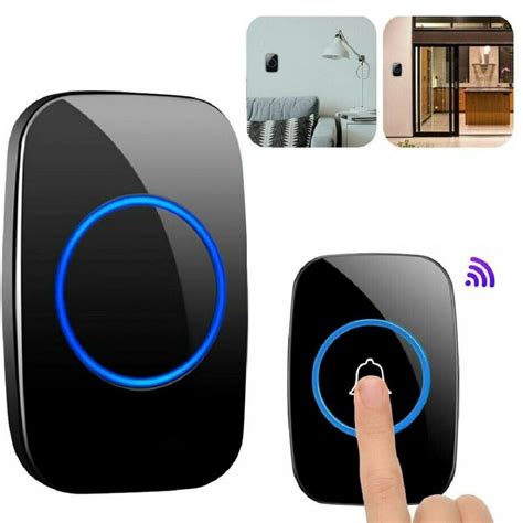 Wireless Door Bell Remote Button Plug in Receiver Doorbell Extra Long ...