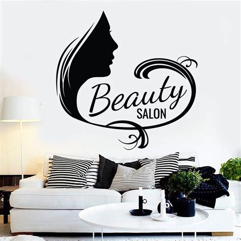 Beauty Hair Salon Vinyl Wall Decal Manicure Cosmetic Eyelashes Pattern ...