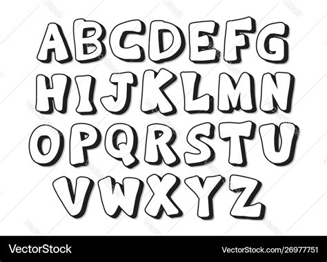 Alphabet art color signs letters design Royalty Free Vector