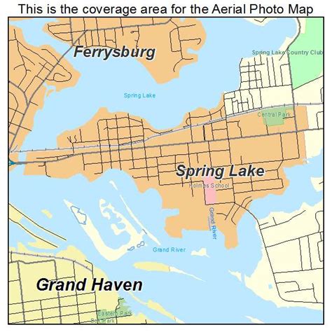 Aerial Photography Map of Spring Lake, MI Michigan