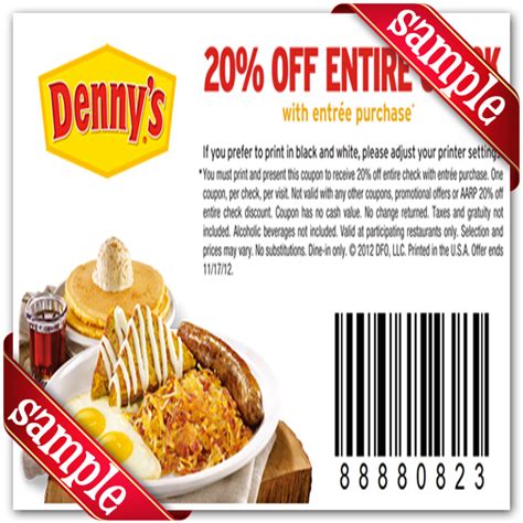 Denny's Coupon Printable October 2019 - Save Avg of $5