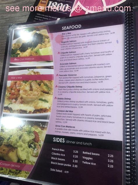 Menu at Dahlia Daytona Beach restaurant, Daytona Beach