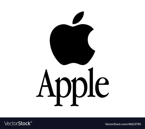 Apple logo brand phone symbol with name black Vector Image