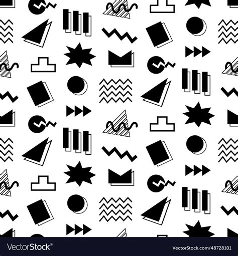 90s trendy geometric memphis seamless pattern Vector Image