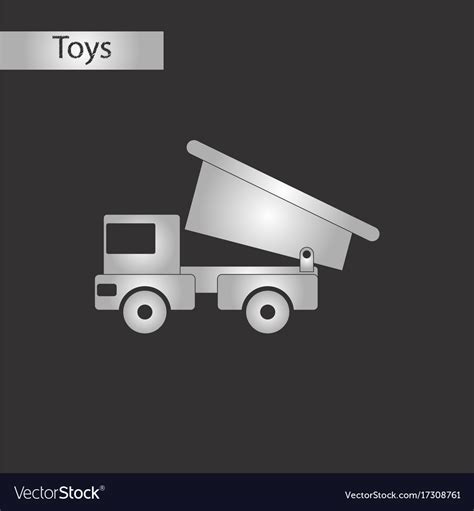 Black and white style toy truck Royalty Free Vector Image