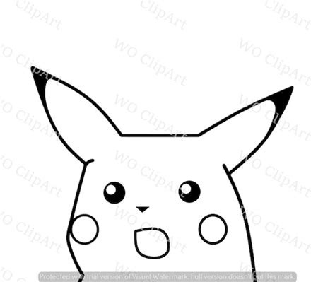 Uberrascht Pikachu Schwarz Und Weiss Clipart Etsy