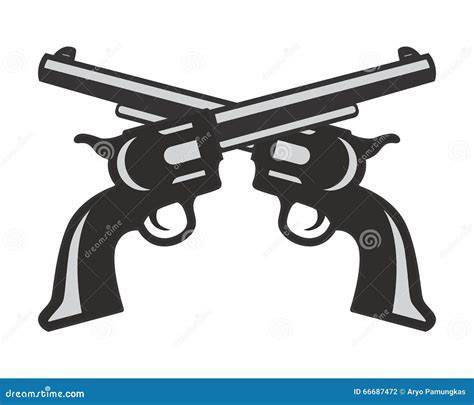 Pistol gun logo stock vector. Illustration of vector - 66687472