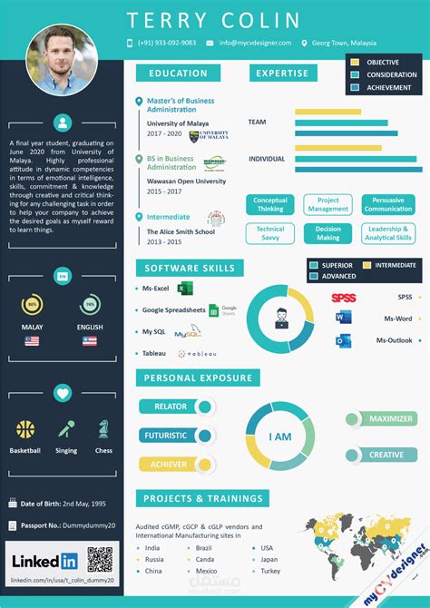 تصميم انفوجرافيك سيرة ذاتية Infographic CV design | مستقل